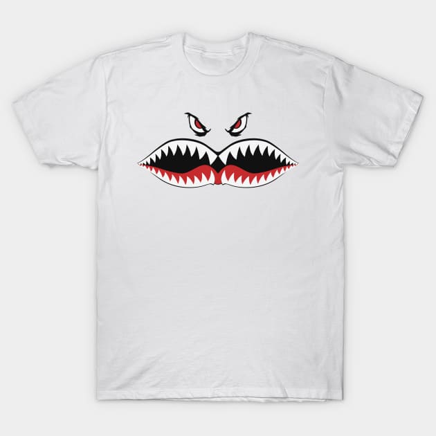 P-40 Warhawk Shark Mouth T-Shirt by Doc Multiverse Designs